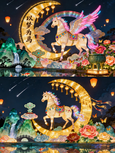 โคมไฟรูปม้า LED ผ้าตกแต่งเทศกาลโคมไฟจีน วันขอบคุณพระเจ้า ดิวาลี วันรับปริญญา กันน้ำ ใช้กลางแจ้ง ตกแต่งเหมือนจริง - Product Image 6