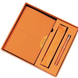 In Stock Low Moq Print Logo Luxury Corporate Orange Color Gift Corporate <b>Notebook</b> and Bottle Gift <b>Set</b> - Product Image 2