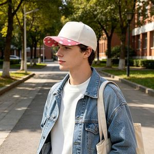 Casquette de baseball unisexe à pois et blocs de couleur, style transfrontalier, casquette de papa à imprimé rayé, casquette de camionneur vierge pour l'été - Product Image 4