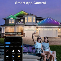 Iluminación Navideña Permanente UL IP67 con Controlador Inteligente Wifi, Luces LED para Exteriores de Casa, Luces Navideñas Permanentes para Exteriores