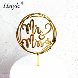Decorazione per <span class=keywords><strong>Torta</strong></span> 'Happy Birthday' con Foglie Dorate, Topper in Acrilico 'Mr & Mrs' per Cupcake, Accessori per Torte Nuziali, Decorazioni per Feste ed Eventi PQA397 - Product Image 3