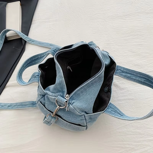 Design Women's New Style Fashion Denim <b>Handbag</b> With Zipper Closure <b>Small</b> Size All-Match Casual Shoulder/Crossbody Bag Tanjing - Product Image 2