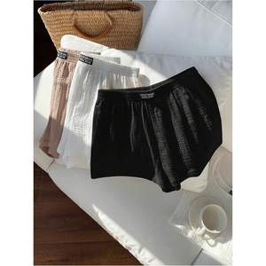 Shorts d'été personnalisés pour femmes, lot de 3, taille élastique, jambes larges, coton, décontractés, respirants - Product Image 3