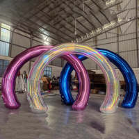 Boule miroir gonflable réutilisable, grande décoration d'événement, ballon en PVC conique, boule réfléchissante arc-en-ciel