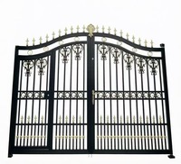 Puerta Corredera Automática de Acero Galvanizado con Recubrimiento en Polvo para Patio, Villa, Apartamento, Escuela