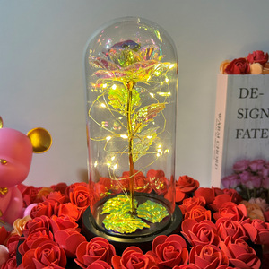 Rosa Decorativa con Luce LED Romantica, Rosa Artificiale Perfetta in Cupola per <span class=keywords><strong>Regali</strong></span> <span class=keywords><strong>Festa</strong></span> <span class=keywords><strong>della</strong></span> <span class=keywords><strong>Mamma</strong></span>, Matrimoni, San Valentino - Product Image 1