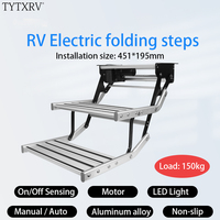 TYTXRV Accessoires RV Marches pour camping-car avec lumières LED 12V Escaliers électriques rétractables en alliage d'aluminium Marches antidérapantes