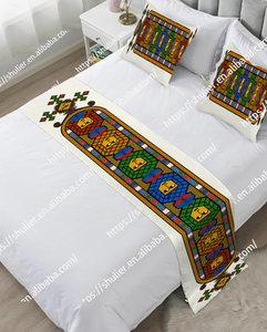Stile etiopico grande stella <span class=keywords><strong>letto</strong></span> Hotel foulard stampa poliestere <span class=keywords><strong>letto</strong></span> Runner <span class=keywords><strong>letto</strong></span> <span class=keywords><strong>letto</strong></span> e federa abbinata - Product Image 3