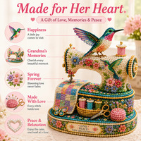 Kit de Broderie 3D DIY pour Machine à Coudre, Ornements Colibris et Fleurs, Kit de Perles Diamantées, Ensemble de Bricolage pour Débutants, Coffret Cadeau Fait Main