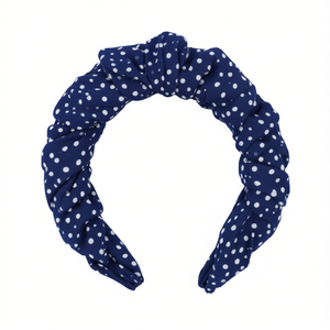 Diadema anudada con estampado de lunares, banda elástica ancha para el cabello, accesorio informal de algodón a la moda para mujer - Product Image 2