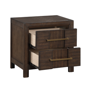 Modern Style 2-<b>Drawer</b> Eco-Friendly Adjustable Nightstand Made of Walnut Wood for Bedroom & Living Room - Product Image 1