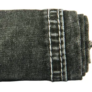 32/2 Denim Stretch Fabric Manufacturer Black Polyester Cotton Denim Washed Thin Shirt Denim Fabric In Stock