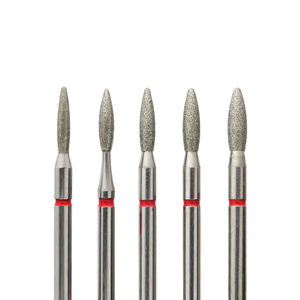 1.6/1.8/2.1/2.3/2.5*8.0mm kırmızı alev elmas Bur rus tarzı elmas tırnak süsü matkap uçları tırnak matkap için - Product Image 1