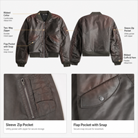 Blouson bomber personnalisé pour homme en coton et nylon délavé, fermeture éclair double sens, poches utilitaires, OEM ODM, veste pour homme