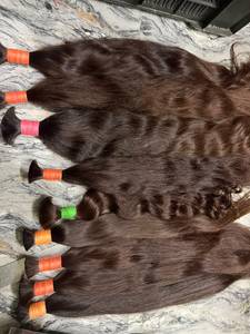 South Indian Temple Raw Human Hair Long Length Natural Dark Hair Wefts <b>for</b> <b>Extensions</b> Wigs <b>Braiding</b> and Beauty Salon Use - Product Image 5