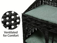 Maison pour chat en osier de luxe, lit pour animaux en rotin, condo pour chat à double étage avec coussin doux et lavable, mobilier d'intérieur pour animaux