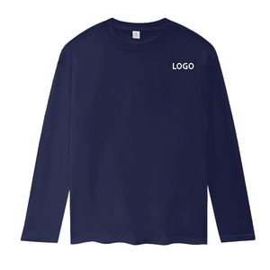 T-shirt à manches longues pour homme en coton 100% de haute qualité 210GSM, col rond uni, impression personnalisée, séchage rapide, respirant, t-shirts unisexes - Product Image 3