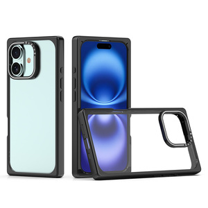 Mode <span class=keywords><strong>carré</strong></span> lentille cadre gouttes d'huile antichoc noir cadre TPU clair acrylique étuis téléphone pour <span class=keywords><strong>iPhone</strong></span> 17 16 15 14 13 12 <span class=keywords><strong>11</strong></span> étui - Product Image 1