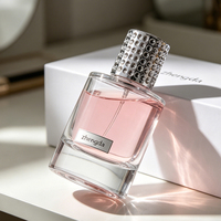 Flacon de parfum en verre cylindrique élégant de 100 ml de haute qualité, vente en gros, livraison rapide, vaporisateur à fine brume, boîte personnalisée avec logo