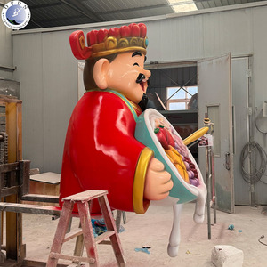 Custom Size <strong>Hand</strong> Painted Large Fiberglass <strong>God</strong> <strong>of</strong> Wealth Sculpture with Dessert Bowl for Commercial Mall Streetscape Promotion - Product Image 6