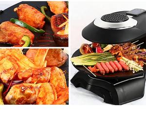 Gril de BBQ électrique sans fumée forme ronde infrarouge lointain gril de BBQ automatique gril de BBQ vertical - Product Image 4