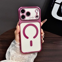Coques de téléphone portable transparentes électro-plaquées en TPU souple avec chargement sans fil pour 18 Pro/17 Pro Max/16 Plus, anti-chute, magnétiques