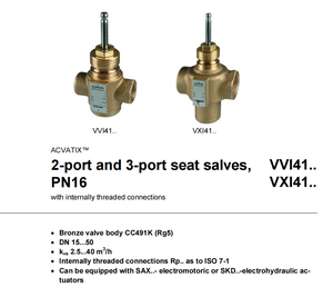 Válvula de Control de Temperatura VVI41.32, PN16, Cuerpo de Bronce, Rosca Interna con Actuador SAX61.03 0-10V/4-20mA - Product Image 2