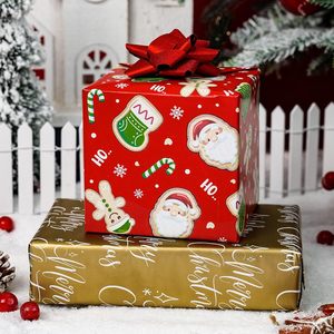 MAYPLUSS Red Christmas <b>Wrapping</b> <b>Paper</b> 17in X 33ft Santa Gingerbread Design Recyclable Double Side - Product Image 3
