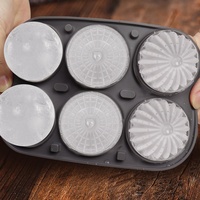 Moule à glaçons sphériques en silicone en gros, 6 cavités, plateau à glace pour hockey, plateau à crème glacée en silicone de qualité alimentaire, moule à glaçons d'été