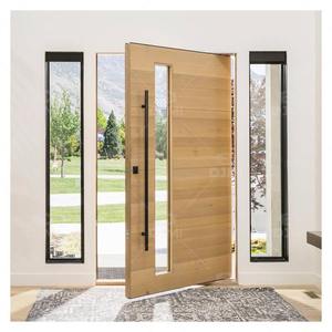 DJMI מודרני יוקרתי כניסה ראשית דלתות עץ מודרניות דלתות כניסה ציר מודרניות מערכת דלת ציר מעץ מלא - Product Image 3