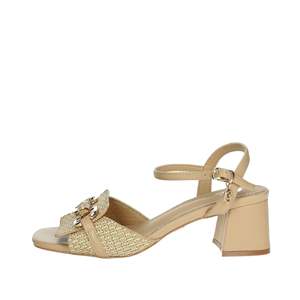 Sandalo con Tacco da Donna Gold & Gold, Beige, Tacco a Blocco, Cinturino alla Caviglia - Product Image 1