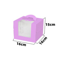 Boîte à gâteau portable à trois niveaux avec fenêtre transparente, conteneur de présentation pour gâteau d'anniversaire de six pouces avec poignée, emballage cadeau
