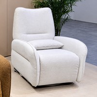 Fauteuil inclinable électrique blanc moderne avec coussin décoratif pour salon