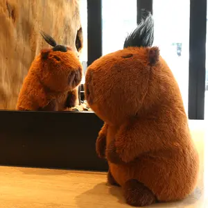 Mô phỏng capibara Anime fluffty Đồ chơi thú nhồi bông mềm búp bê capybara sang trọng