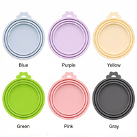 Nouvelle conception, couvercle en silicone durable pour boîte de conserve pour animaux de compagnie, contenants alimentaires réutilisables avec couvercles pour boîtes de conserve pour animaux de compagnie Petsign