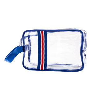 Venta caliente personalizada de <span class=keywords><strong>tres</strong></span> barras de plástico transparente Pen Bag Diseño simple y único - Product Image 3