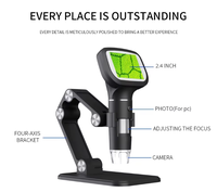 2.0MP Portable Digital Microscope 1600X Electron Microscope with 2.4inch Screen LED Light