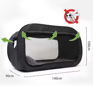 Moustiquaire <span class=keywords><strong>de</strong></span> lit d'extérieur pliable entièrement fermée avec isolation indépendante, tente d'ombrage intégrée double usage pour le camping - Product Image 6