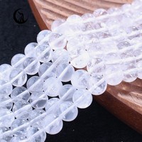 Perles de quartz blanc fantôme Zhe Ying 6 mm 8 mm 10 mm, niveau 1, pierre naturelle, quartz chlorite blanc, perles en vrac pour la création de colliers
