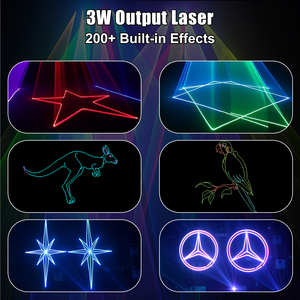 Projecteur laser RGB 3W pleine couleur DMX512, animation laser, éclairage de scène, <span class=keywords><strong>DJ</strong></span>, discothèque, bar, mariage, événement - Product Image 3