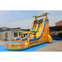 Toboggans aquatiques gonflables commerciaux colorés à thème, toboggan aquatique gonflable extérieur, toboggan gonflable géant en PVC pour aire de jeux aquatique