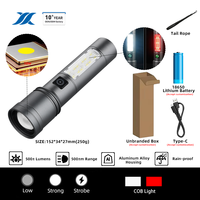 Linterna LED Recargable USB 2026, Nueva, Blanca, con Láser COB, para Camping, Emergencias en el Hogar