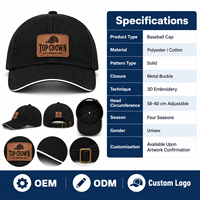 Casquette de baseball OEM ODM en sergé de coton polyester à six panneaux, visière incurvée, broderie 3D, boucle métallique, pour sports de plein air et voyages