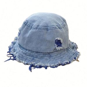 Sombrero de vaquero desgastado con borlas para niños y niñas, gorra de mezclilla lavada para bebés y niños pequeños - Product Image 1