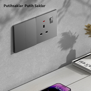 Pano.V SNI Precio de Fábrica al por Mayor Enchufe Eléctrico de Pared con Interruptor Estándar del Reino Unido Gris Interruptores de Luz de Pared y Enchufes de Pared - Product Image 5