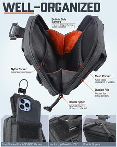 Étui de ceinture personnalisé pour téléphone portable, étui pour smartphone de 4,5 à 6,9 pouces, iPhone Duo, sac de transport en Cordura pour la taille - Product Image 3