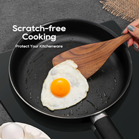 Set Peralatan Dapur Kayu Jati Aman untuk Makanan 5 PCS, Spatula Berlubang Anti Lengket untuk Memasak, Pengaduk Tahan Lama, Pengikis Kayu Alami