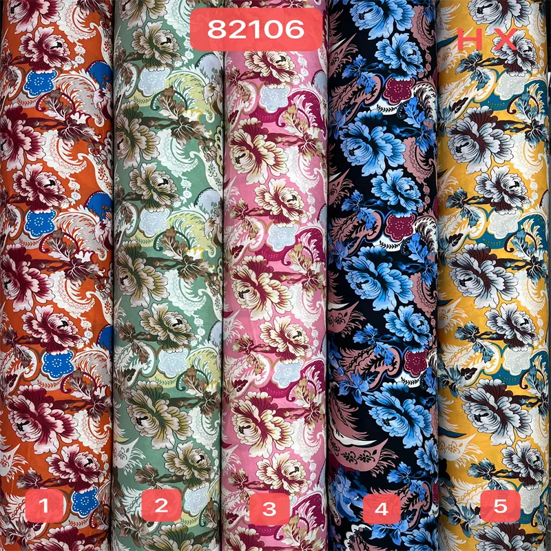 105gsm Hete Verkoop Bloem Op Maat Gedrukt Rayon Poplin Stof Groothandel Voor Dames Jurk