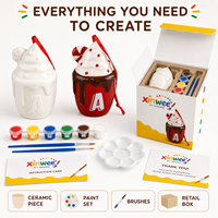 Kit de Macetas de Cerámica para Pintar, Manualidades para Niños, Juego de Macetas de Terracota para Jardín, Figuras Decorativas, Actividades Artísticas
