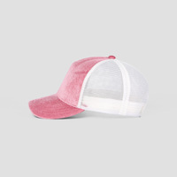 Haute qualité 5 panneau velours maille Snap Back Gorras camionneur chapeau casquette personnalisé 3D broderie Patch Logo femmes rose chapeau